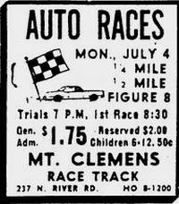 Mt. Clemens Race Track - Old Ad From Ron Gross (newer photo)